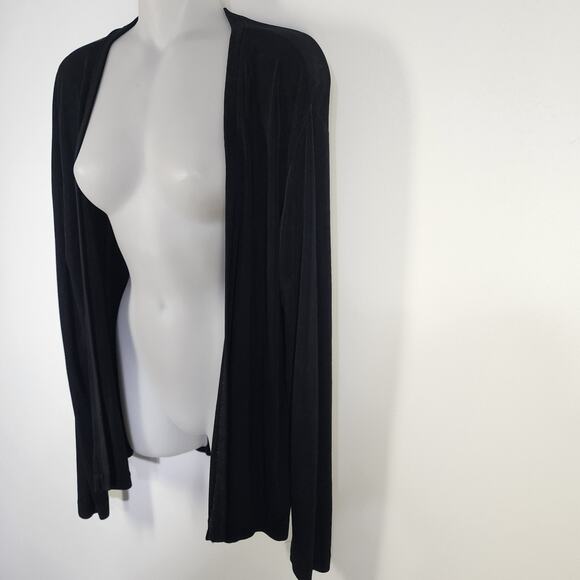 Chico’s Travelers Women Cardigan Open Front Black Size Medium Long Sleeve Slinky - Picture 4 of 8